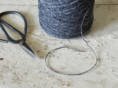 Large Spool of Gray Wool Thread