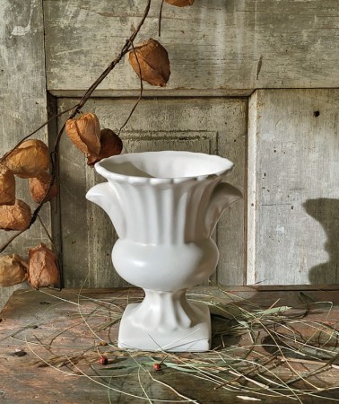 Fluted Pottery Urn Vase