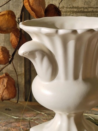 Fluted Pottery Urn Vase