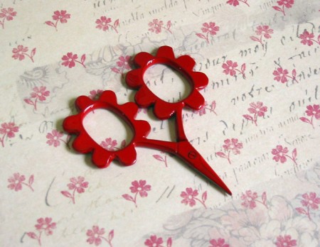 Flower Power Scissors - Red