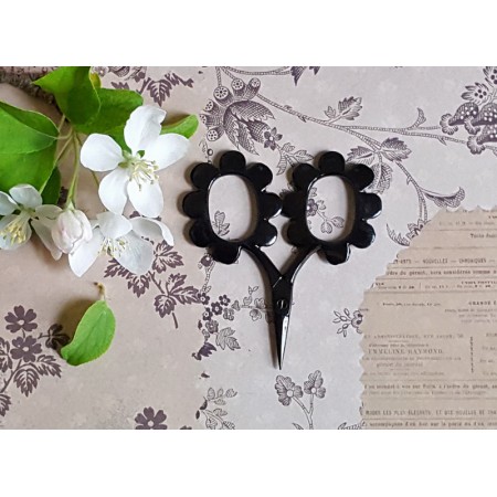 Flower Power Scissors - Glossy Black